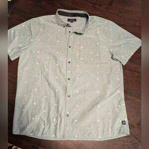 Roark Classic Fit Short Sleeve Button Down, Men's XL, Blue w/ Star Pattern